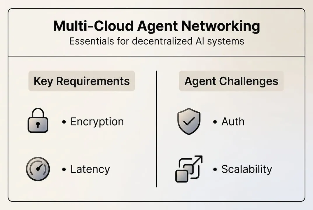 Infographic summarizing multi-cloud agent networking